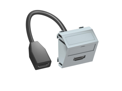 pim-162873 6104844 MTS-HD F AL1 HDMI PISTIKUPESA KAABLIGA MODUL45 KALDU KAABLIGA 45x45mm PC Alumiinium