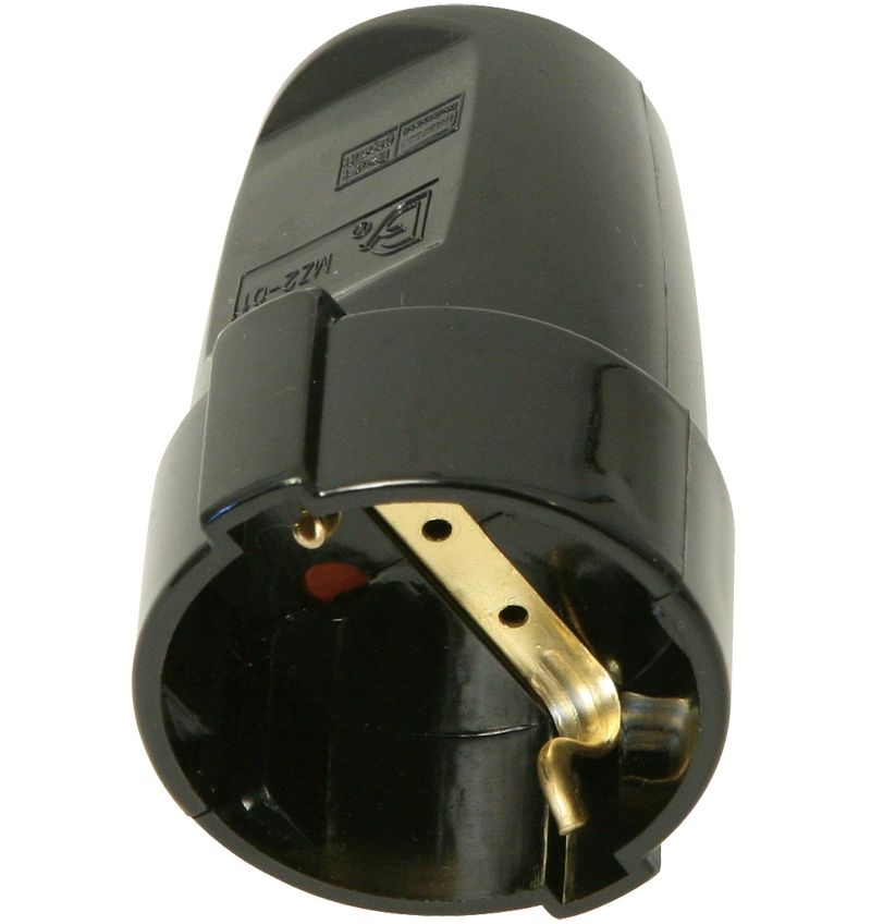 Jätkupistikupesa maandusega must 16a 250v Jätkupistikupesa maandusega must 16a 250v