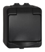 Opal pistikupesa pinnapealne 16a ip44 must