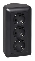Opal pistikupesa pind 3-ne nurga 16a ip20 must