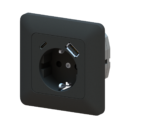 Opal pistikupesa süvistatav +usb a+c 2,4a must