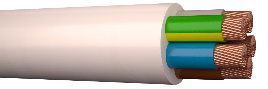 PAINDKAABEL H05VV-F 5G2,5 VALGE R100 Eca PAINDKAABEL H05VV-F 5G2,5 VALGE R100 Eca