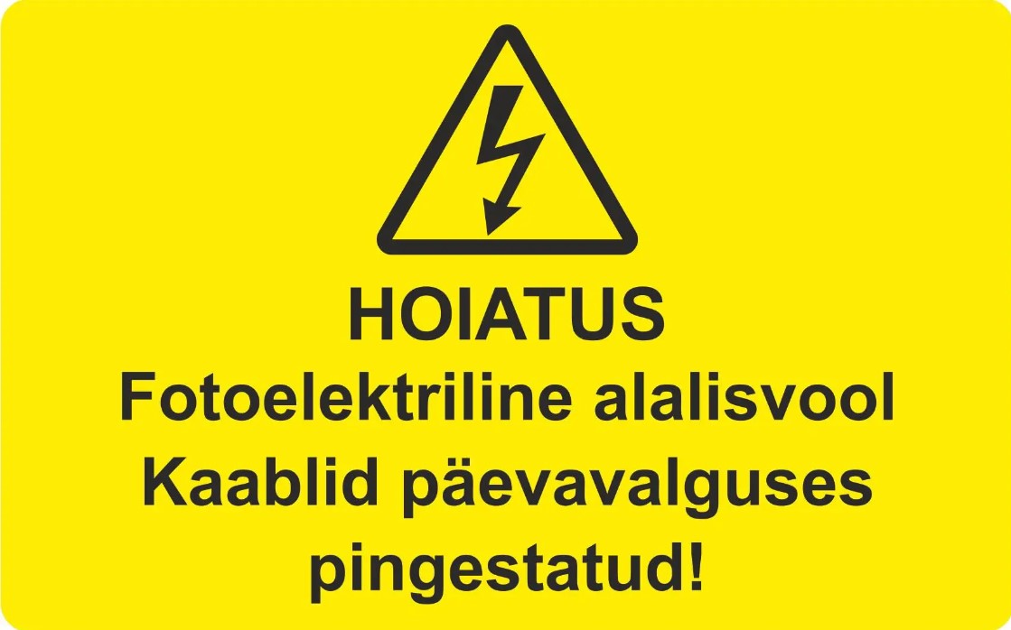 PV kleebis DC kaablitele PV kleebis DC kaablitele